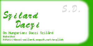 szilard daczi business card